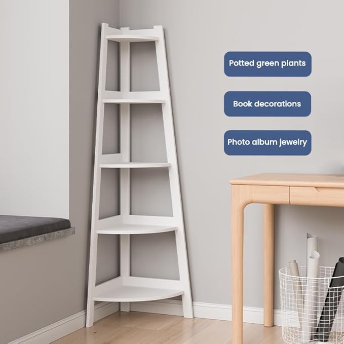 Višenamenska ugaona polica sa 5 nivoa – moderna, vodootporna i prilagodljiva