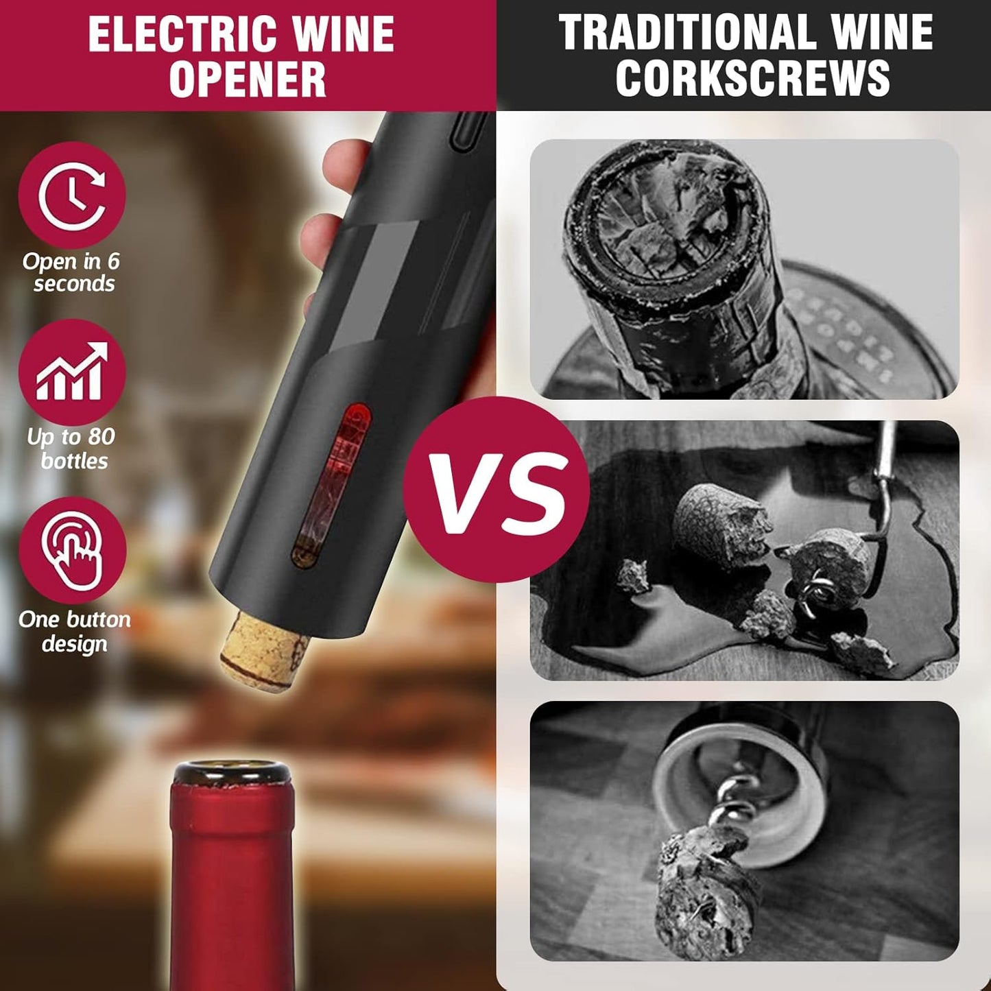 4 u 1 Električni Set za Vino – Stil i praktičnost u jednom!
