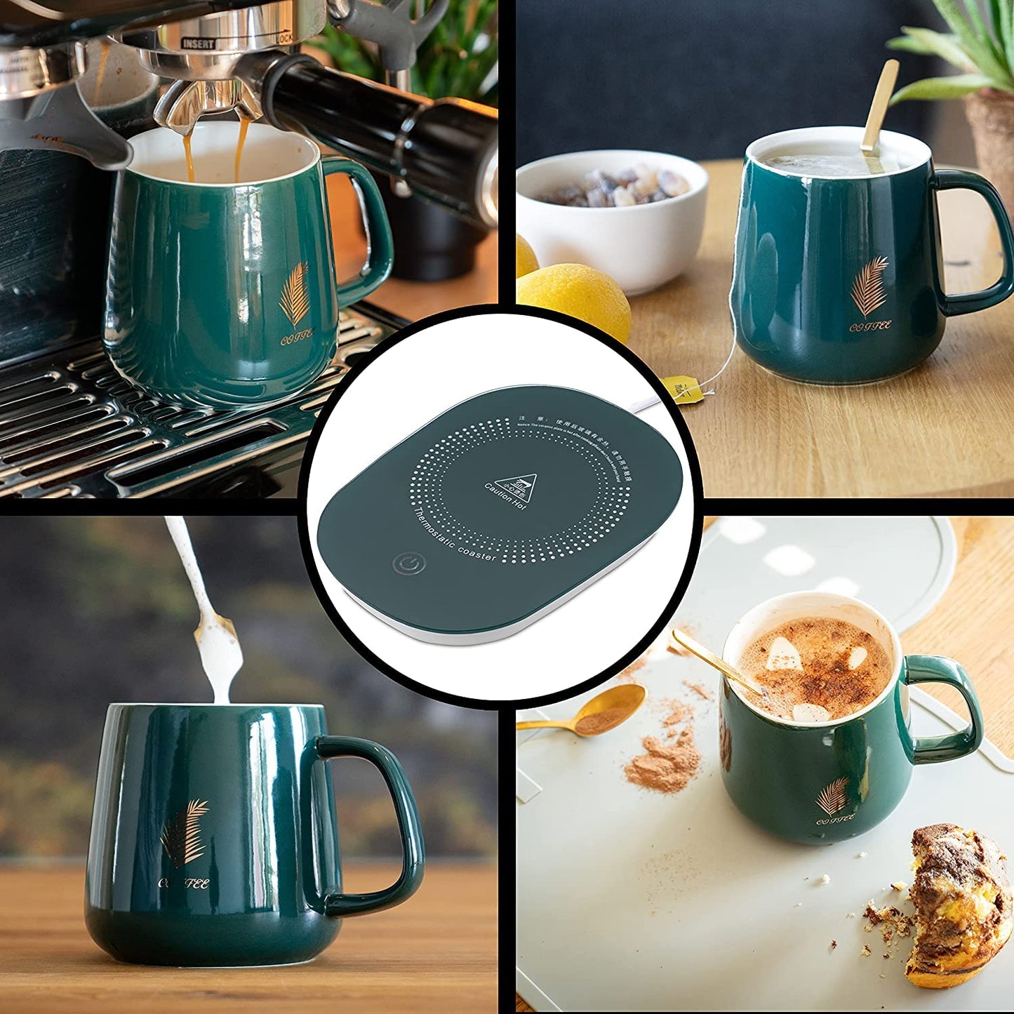 Šolja sa grejačem i USB podmetač za piće sa termostatom 55°C