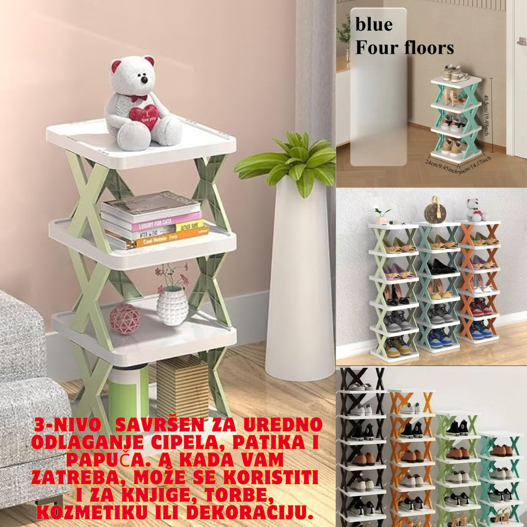 Modularni 3-nivo Organizer za obuću – proširiv i praktičan