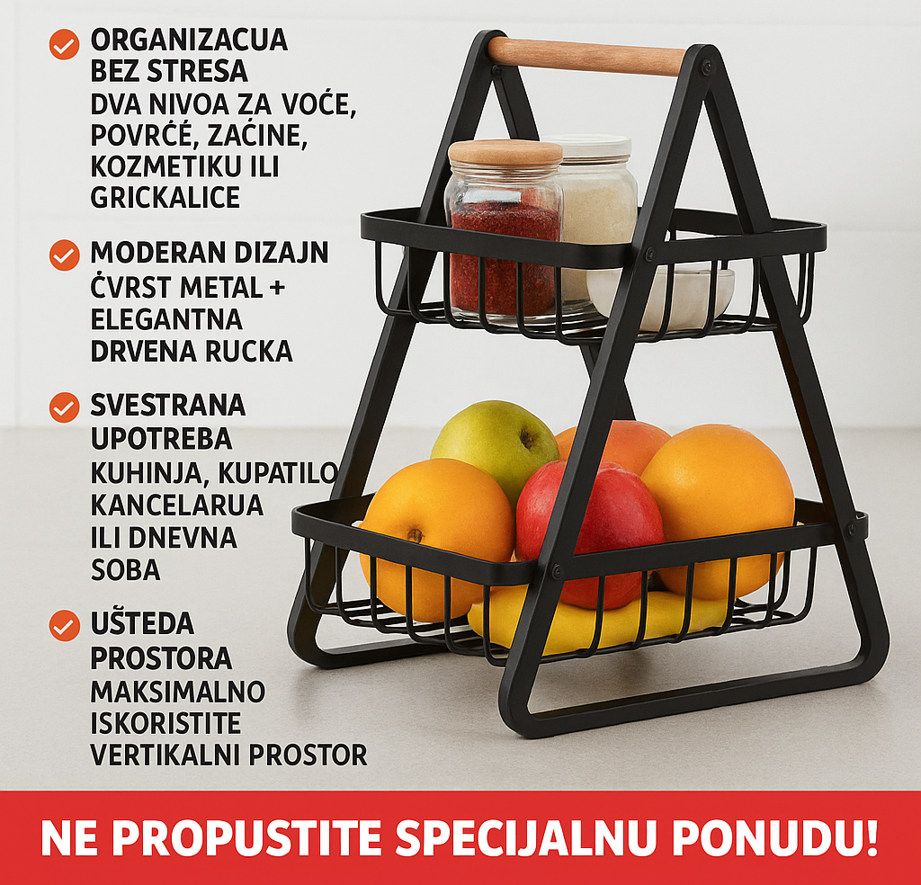 KUĆNI STALAK ZA NAMIRNICE 2 NIVOA
