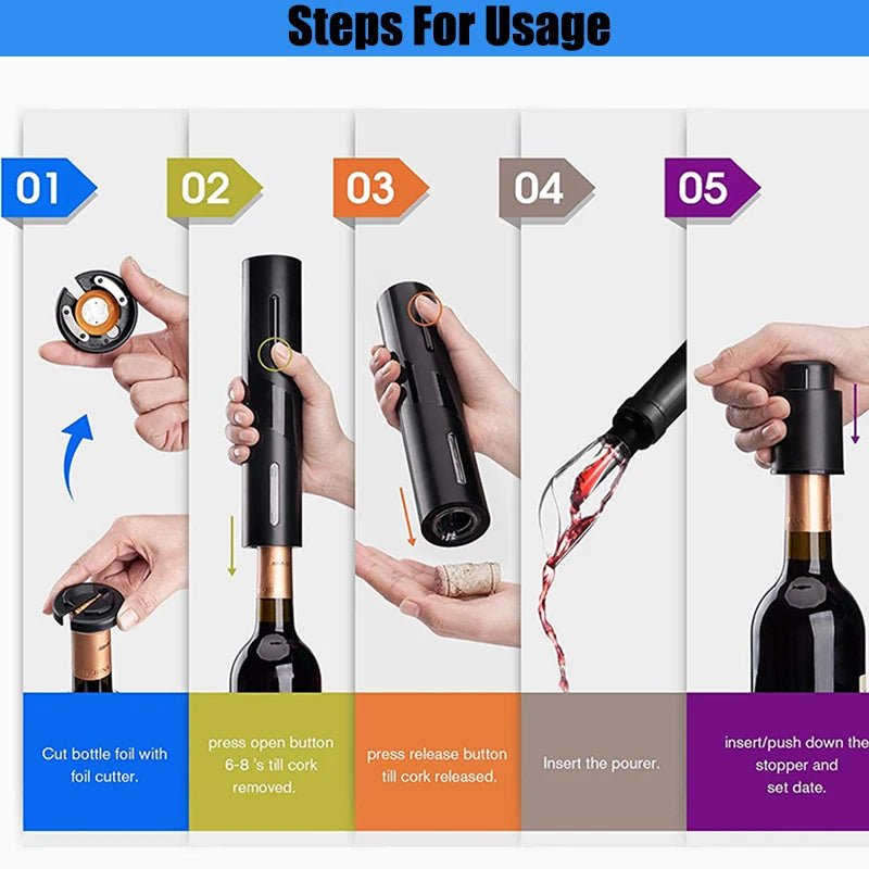 4 u 1 Električni Set za Vino – Stil i praktičnost u jednom!