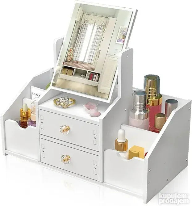 Organizer za šminku i nakit sa ogledalom