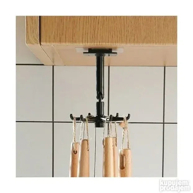 Rotirajući držač za kuhinjski pribor – 2 komada (12 kukica)