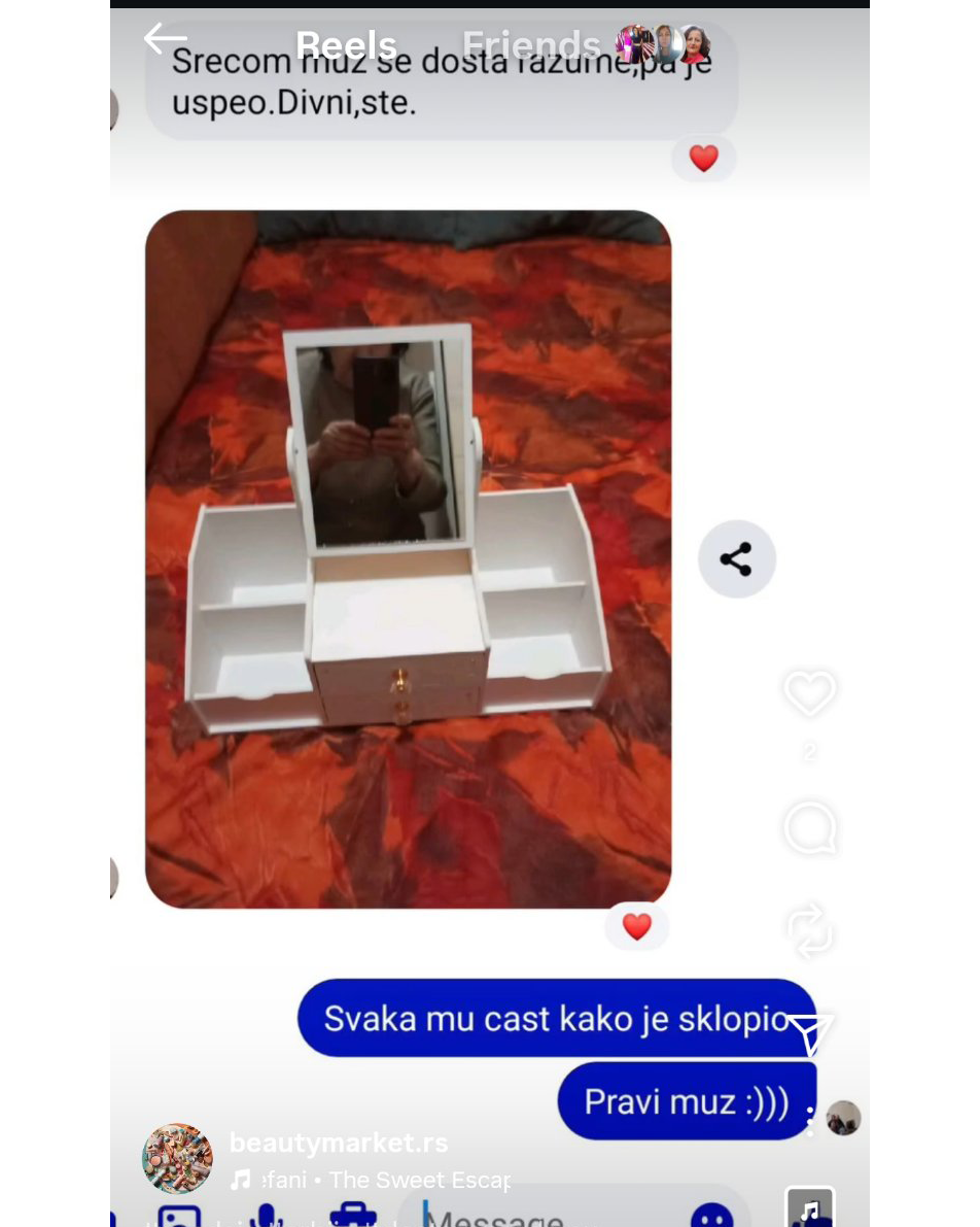 Organizer za šminku i nakit sa ogledalom