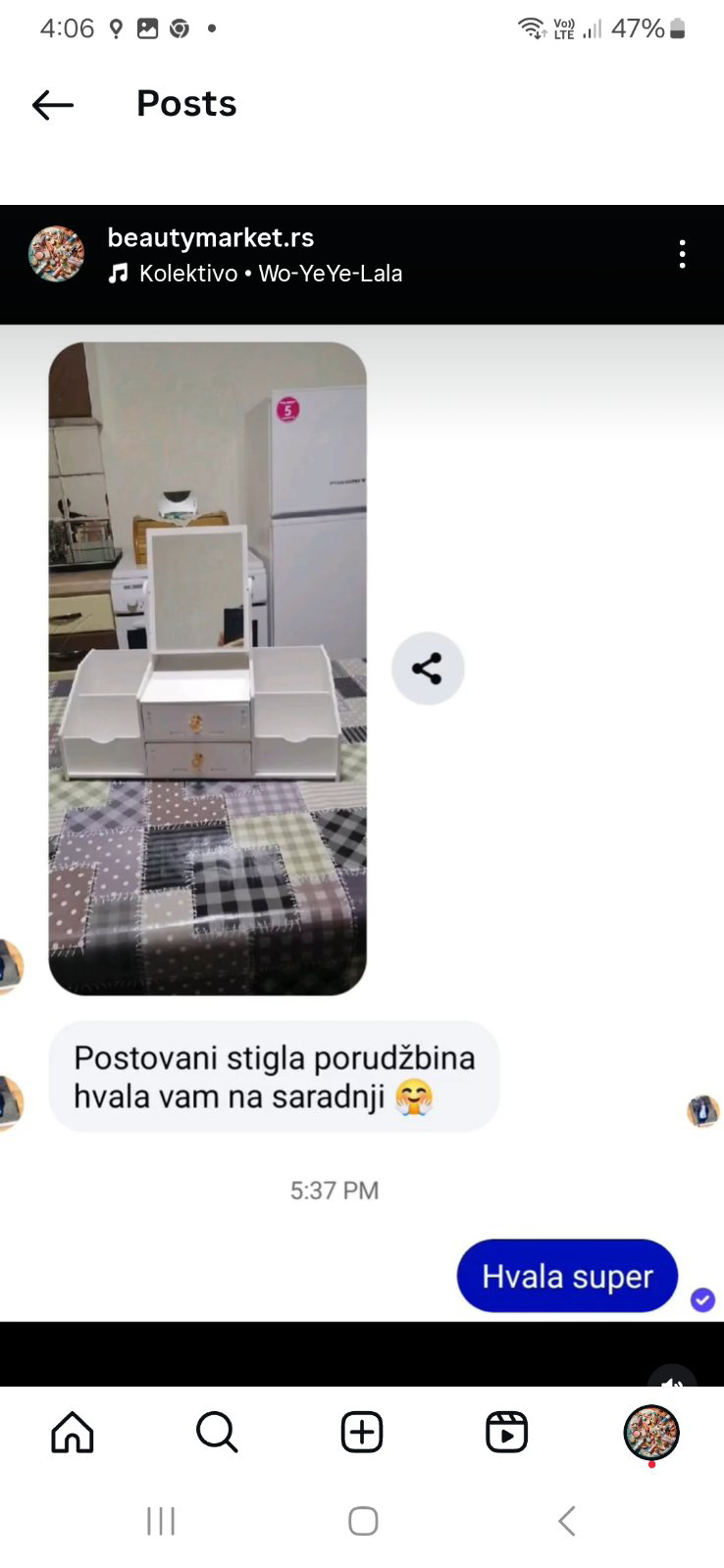 Organizer za šminku i nakit sa ogledalom