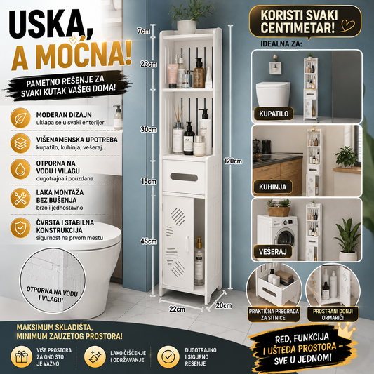 VIŠENAMENSKA USKA POLICA ZA KUPATILO I KUHINJU