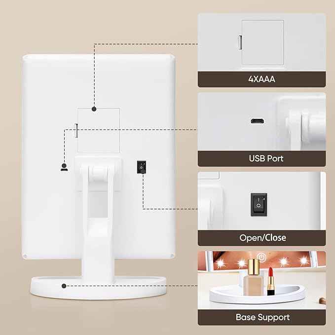 LED OGLEDALO ZA ŠMINKANJE SA UVEĆANJEM I LED SVETLOM