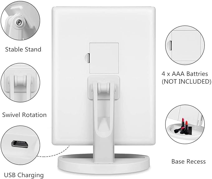 LED OGLEDALO ZA ŠMINKANJE SA UVEĆANJEM I LED SVETLOM