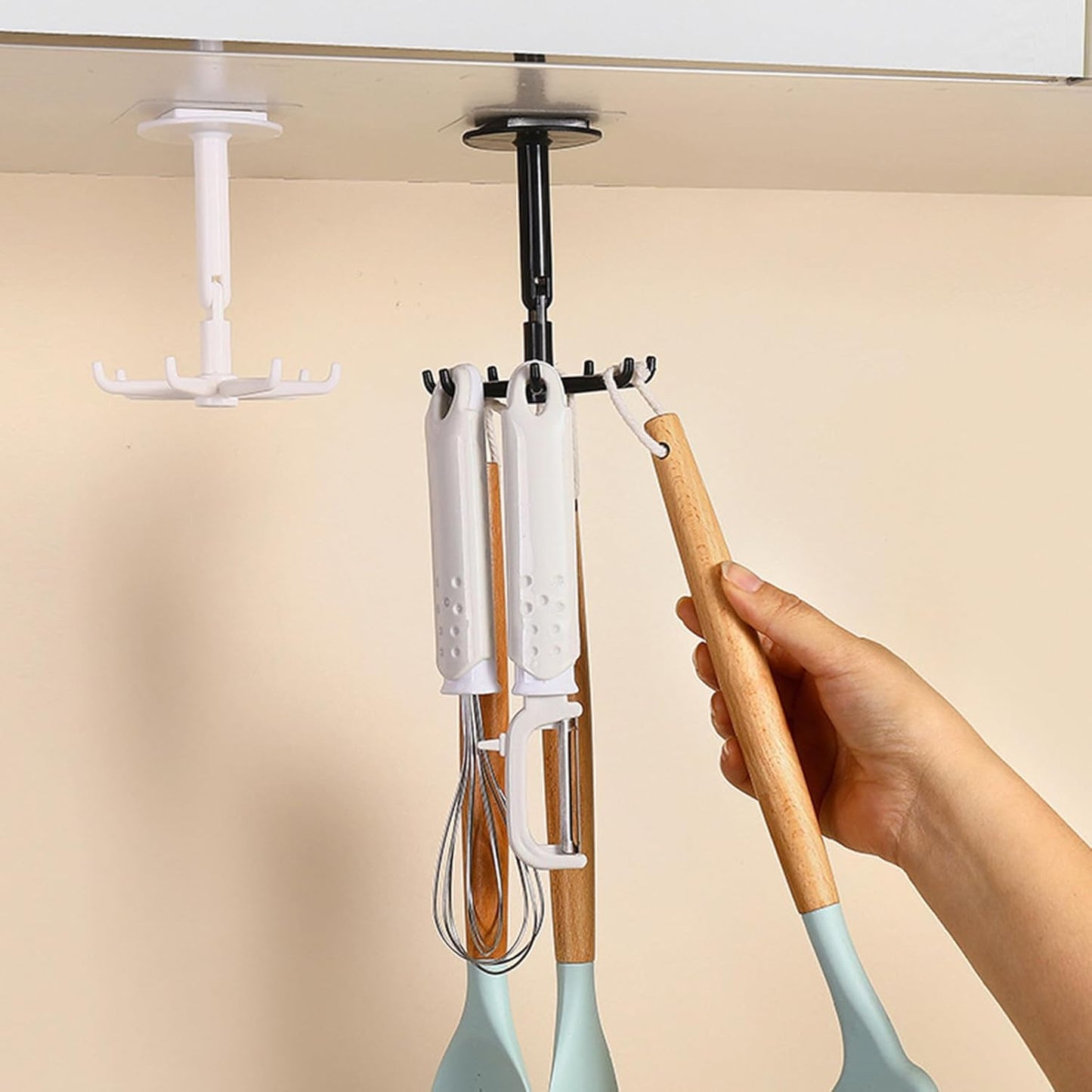 Rotirajući držač za kuhinjski pribor – 2 komada (12 kukica)