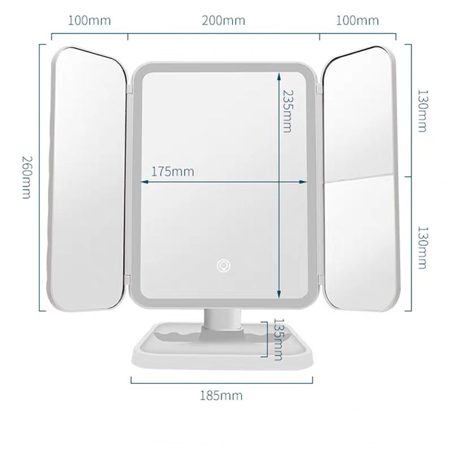 LED OGLEDALO ZA ŠMINKANJE SA UVEĆANJEM I LED SVETLOM
