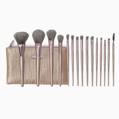 ✨ Set od 15 profesionalnih četkica za šminkanje + kozmetička torbica ✨