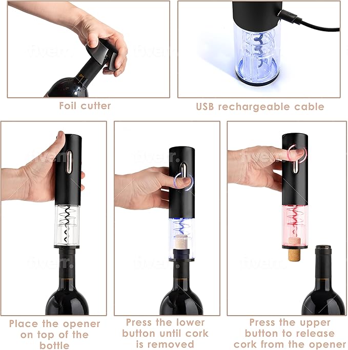 Električni otvarač za vino – automatski vadi čep