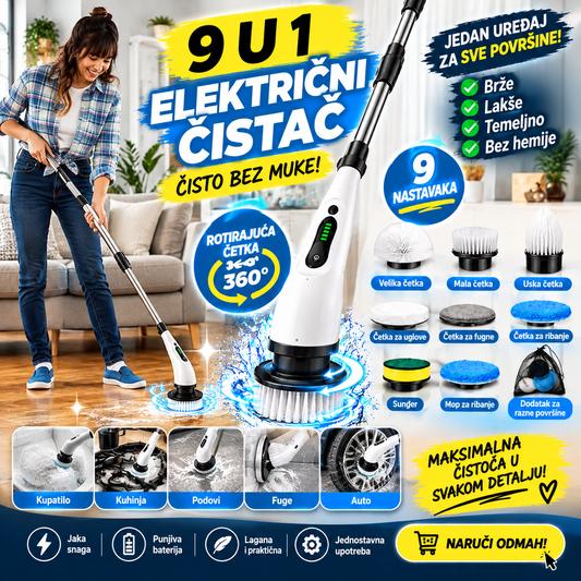9 U 1 ELEKTRIČNI ČISTAČ – ČISTOĆA BEZ MUKOTRPNOG RIBANJA! 🧼✨