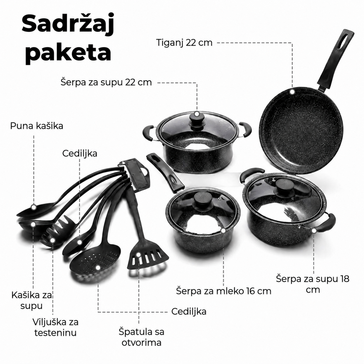 Set šerpi 13 delova
