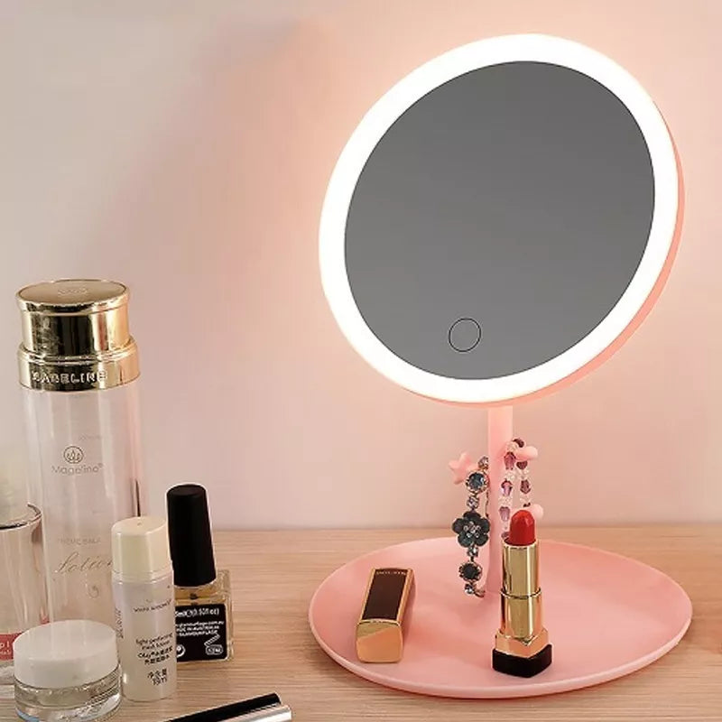 Led ogledalo samo 1099 din !!! Usp punjenje Dostupno u 2 boje bela i roze Precnik ogledala 20 cm