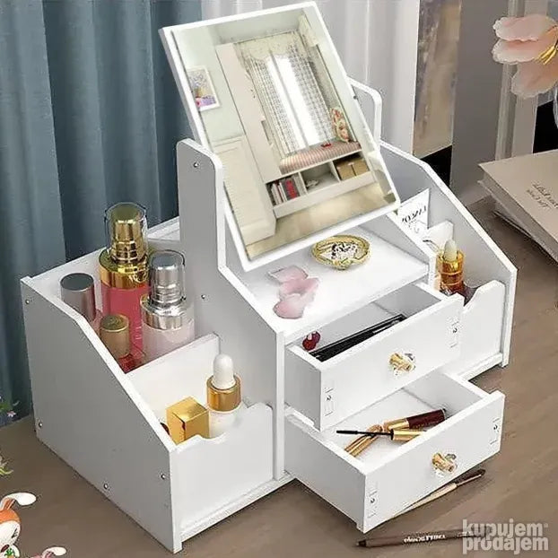 Organizer za šminku i nakit sa ogledalom