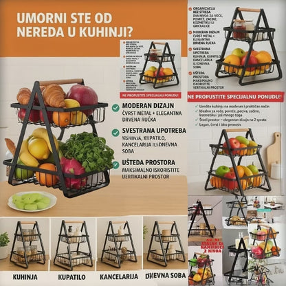 KUĆNI STALAK ZA NAMIRNICE 2 NIVOA
