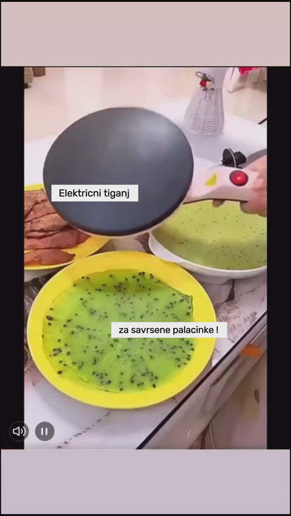 Savršeni tiganj za palačinke  Takodje uz njega ide I posuda za palacinke komplet za pravljenje (u prodaji trenutno najnoviji model po starima cenama akcija )