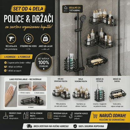 Police držači za kupatilo - set od 4 delova samo akcija 1699 din !!!