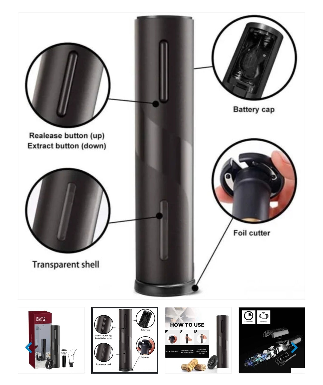 4 u 1 Električni Set za Vino – Stil i praktičnost u jednom!