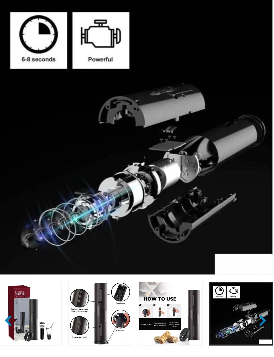 4 u 1 Električni Set za Vino – Stil i praktičnost u jednom!