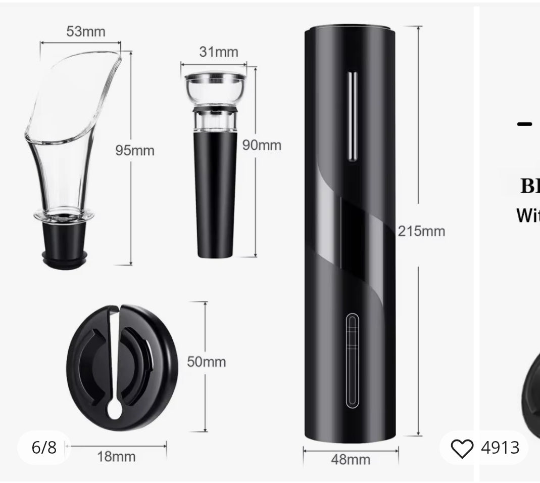 4 u 1 Električni Set za Vino – Stil i praktičnost u jednom!