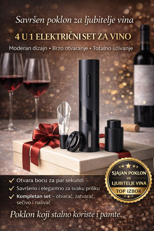 4 u 1 Električni Set za Vino – Stil i praktičnost u jednom!